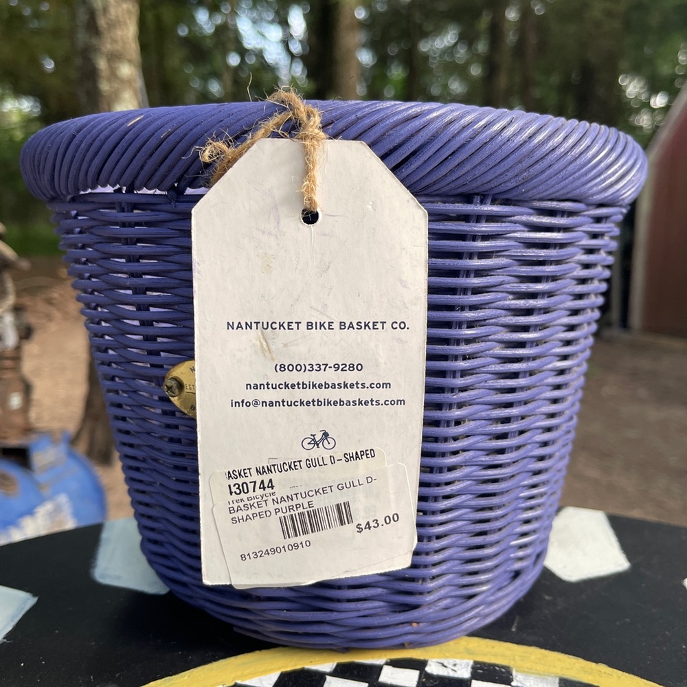 Purple Woven Bike Basket